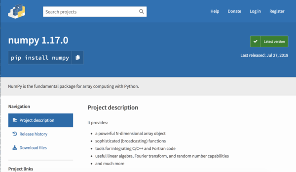 python オフラインインストール numpy