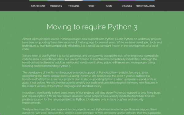 Python2系 サポート終了