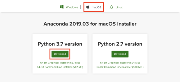 Anaconda インストール mac