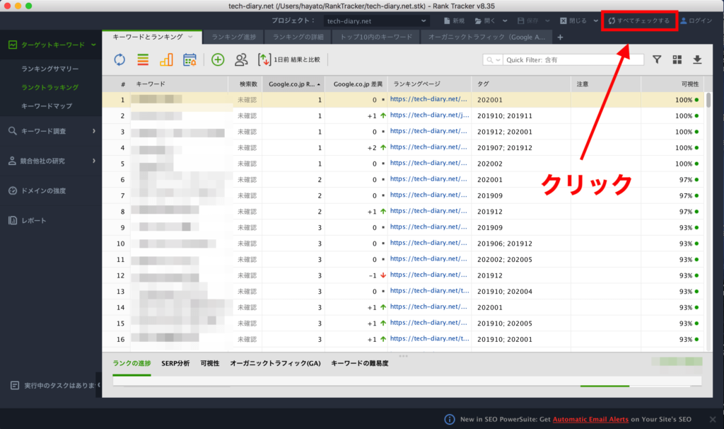 RankTracker 使い方